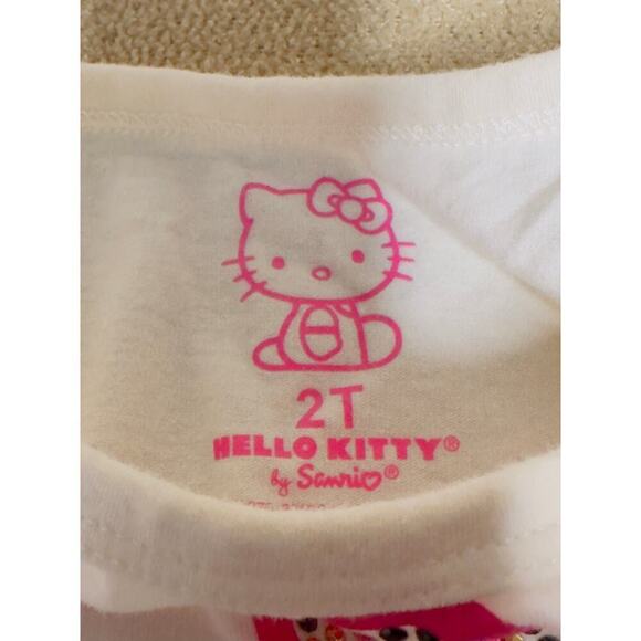 Hello Kitty Ivory Pink Quilted Short Sleeve Dress GIrls Size 2T - Picture 3 of 5